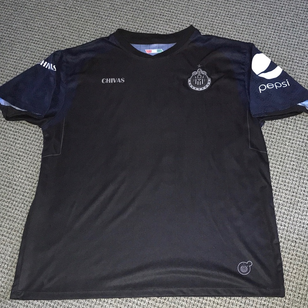 Chivas‎ Black Soccer Jersey Boys Size 2XL Gabriel 11 Tecate Pepsi Sponsor Shirt